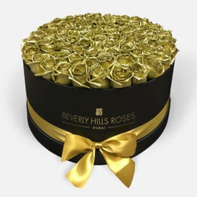 Golden Roses Luxurious Round Box