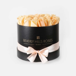 Rose Flower Delivery "Prosecco" in Medium Black Box - Send Roses Dubai