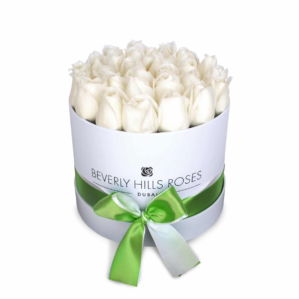 White Roses Box "Breeze" in Small White Box