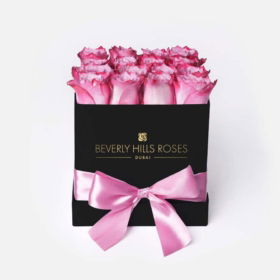 Online Rose Bouquet - Purple Pink Roses Square Box