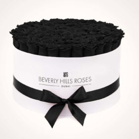 Premium Black Roses In Large White Box