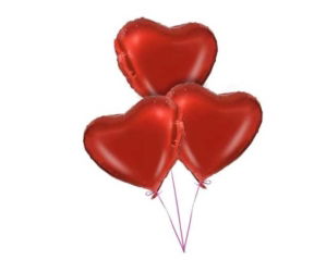 Red Heart Balloons Bouquet