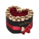 Gold & Red roses in valentines Heart Box