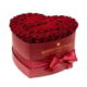 Red roses in valentines Heart Box