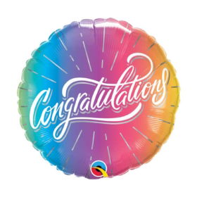 Congratulations Vibrant Ombre Balloon