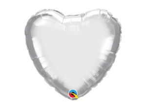 Silver Heart Foil balloon