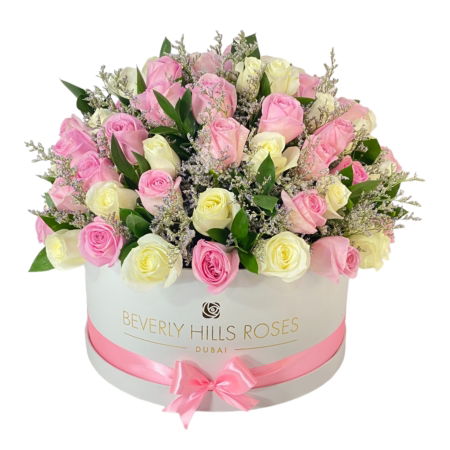 Pink & White Roses Fairy Dust Luxury Bouquet