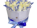 White roses in ‘Blue Sparkle’