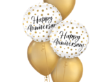 Anniversary Balloon Bouquet - Golden Helium Balloons Mix