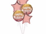 Order Helium Balloons Dubai - Glitzy Rose Gold Star Birthday Balloon Bouquet