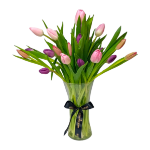 Mixed Tulips Vibrant Medley Vase